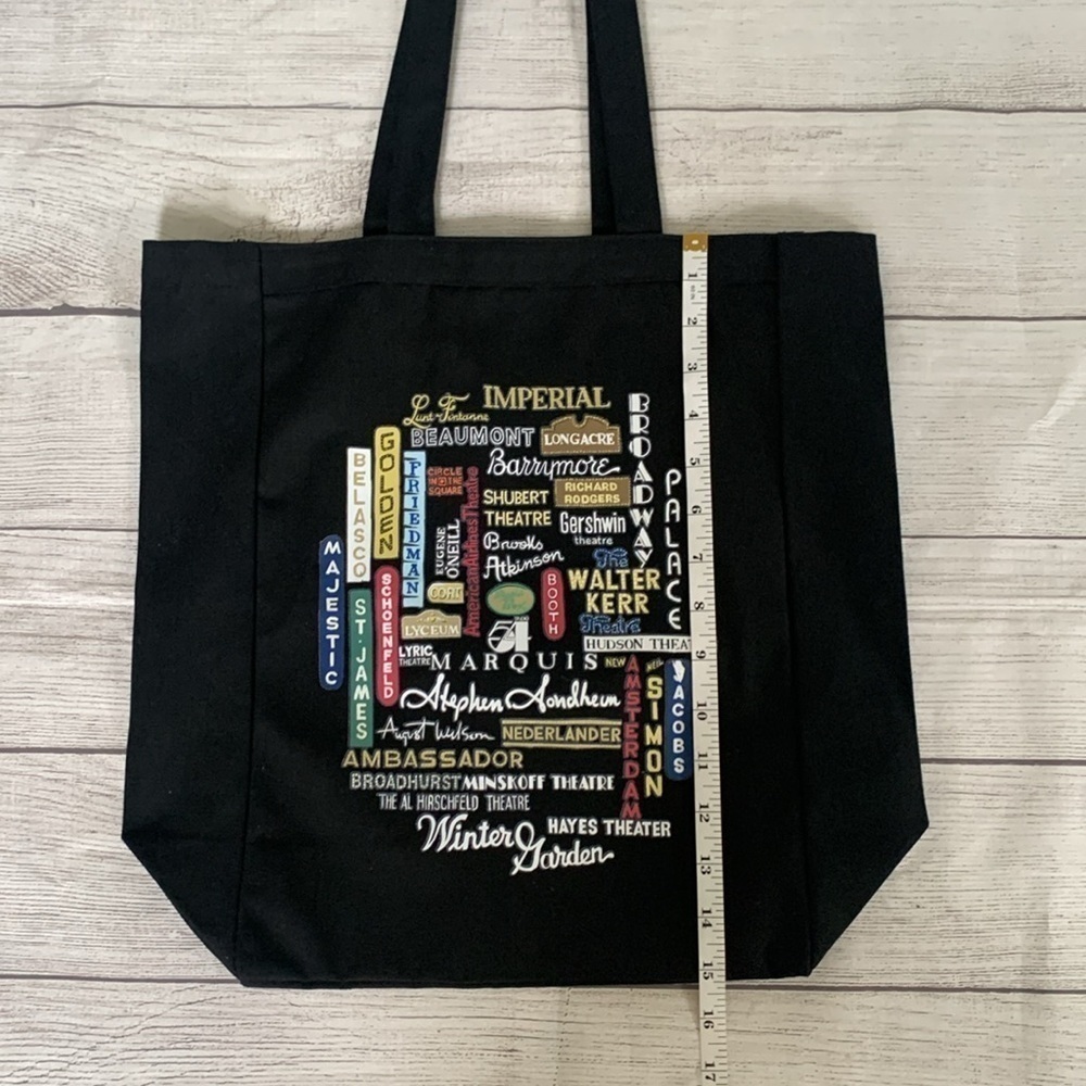 NWOT Broadway-themed Black Cotton Canvas Tote Bag - Picture 6 of 7
